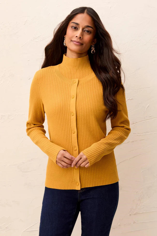 Tribal Ribbed Button-Front Sweater Cardigan
