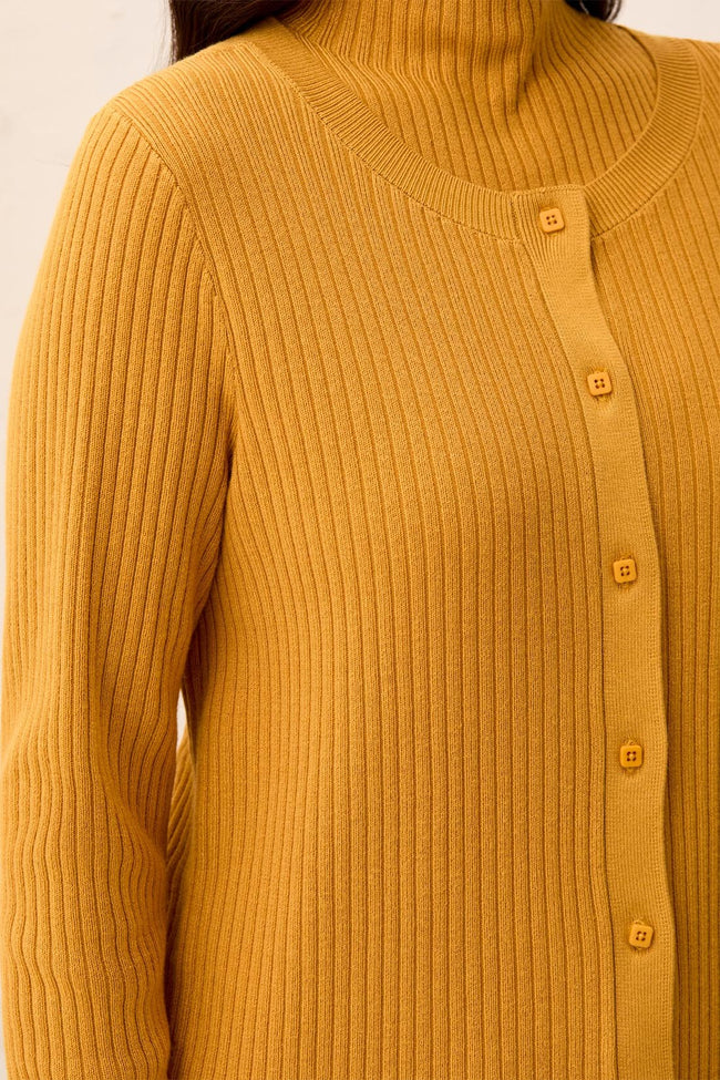 Tribal Ribbed Button-Front Sweater Cardigan