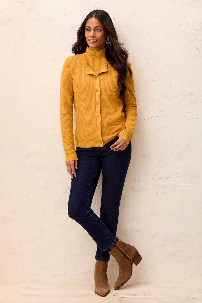 Tribal Ribbed Button-Front Sweater Cardigan