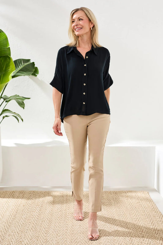 Tribal Soft Satin Drop Shoulder Classic Blouse