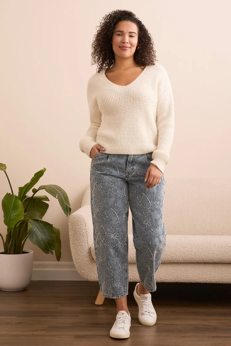 Tribal Soft Touch Drop Shoulder V-Neck Sweater