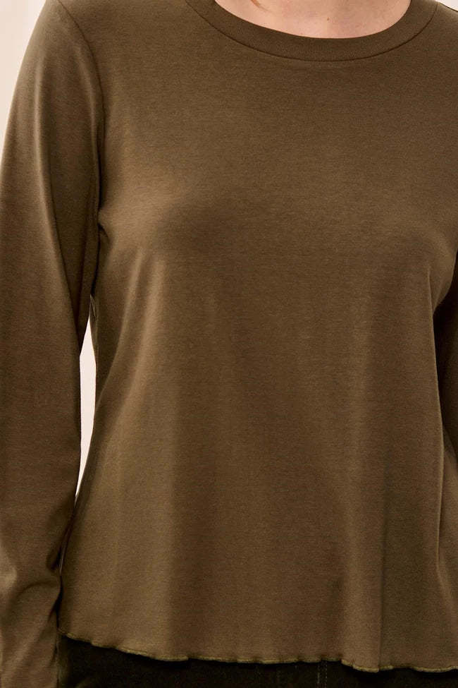 Tribal Soft Viscose Long Sleeve Button Cuff Knit Top