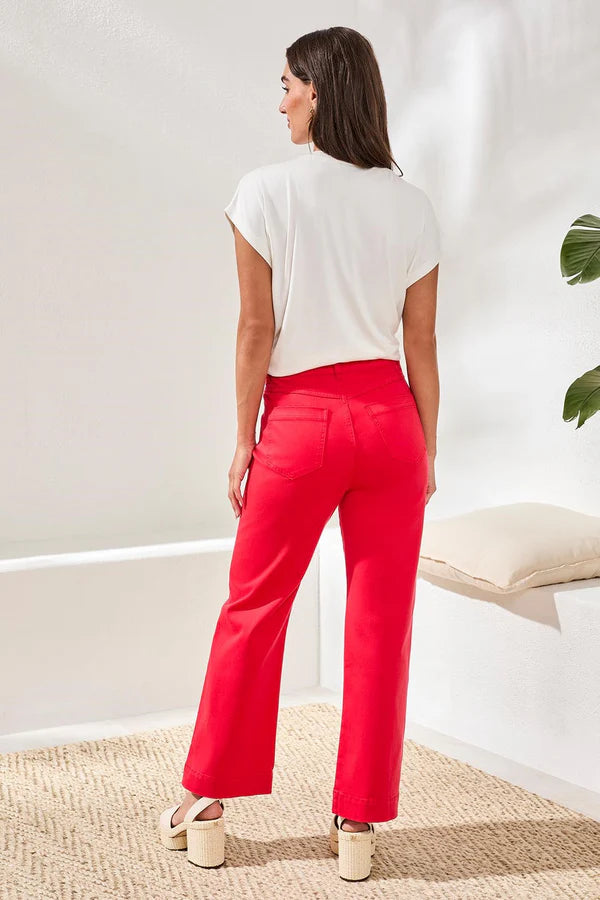 Tribal Stretch Denim Embroidery Kick Flare Pants