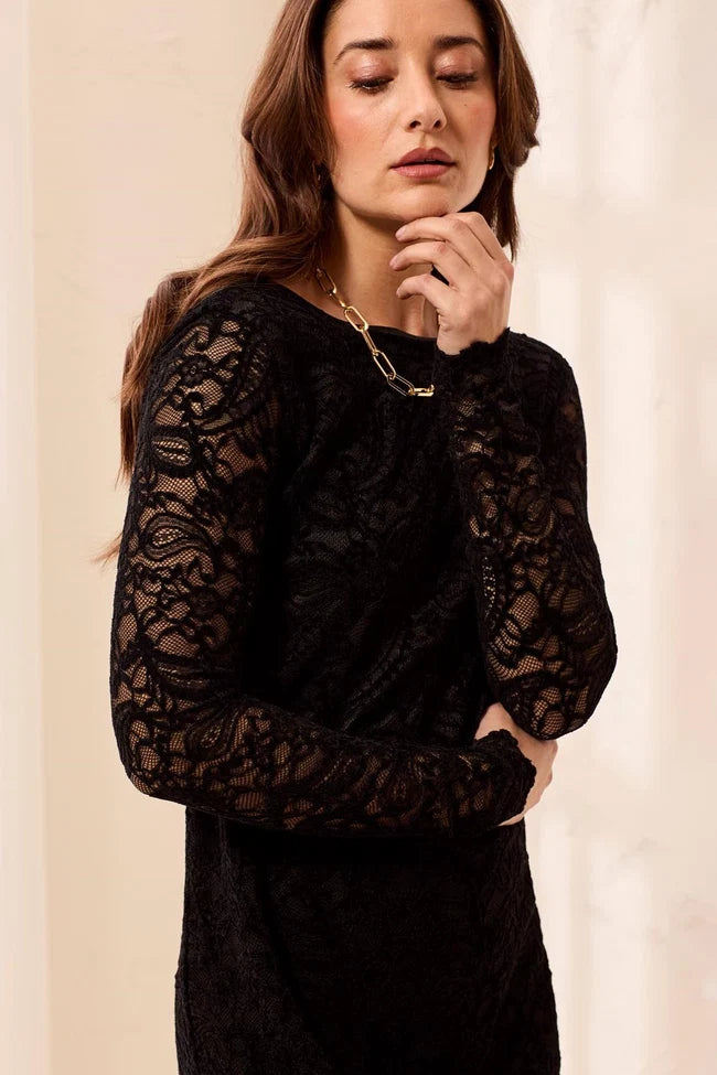 Tribal Wear 2 Ways Long Sleeve Velvet Lace Dress