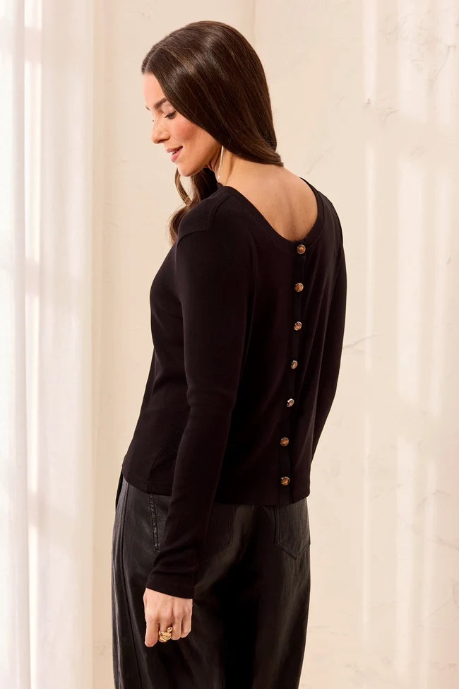 Tribal Tribal Wear Two Ways Long Sleeve Button-Front Knit Top