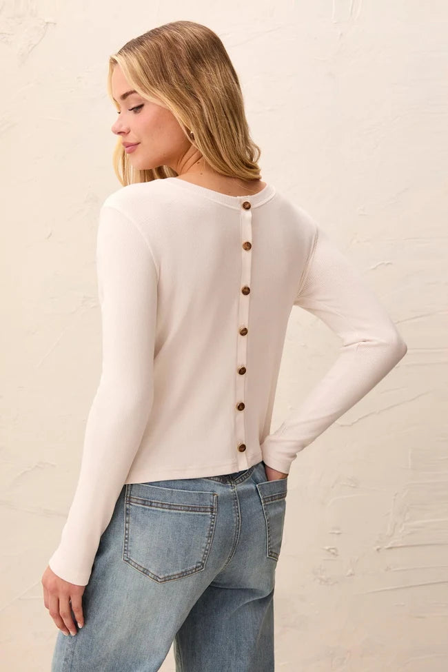 Tribal Tribal Wear Two Ways Long Sleeve Button-Front Knit Top