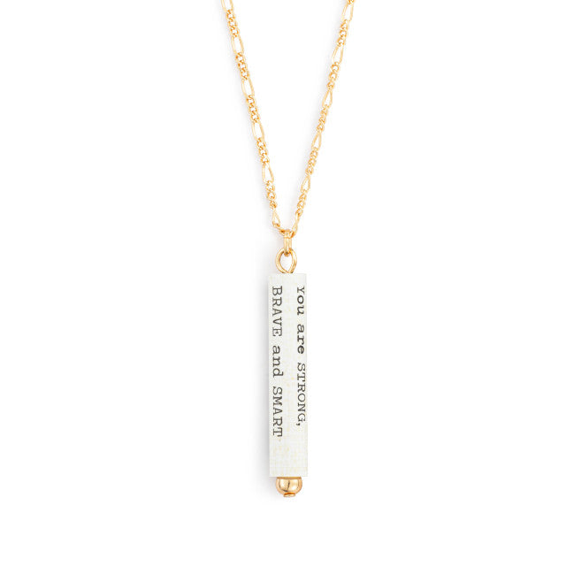 Strong Brave Smart Quote Necklace