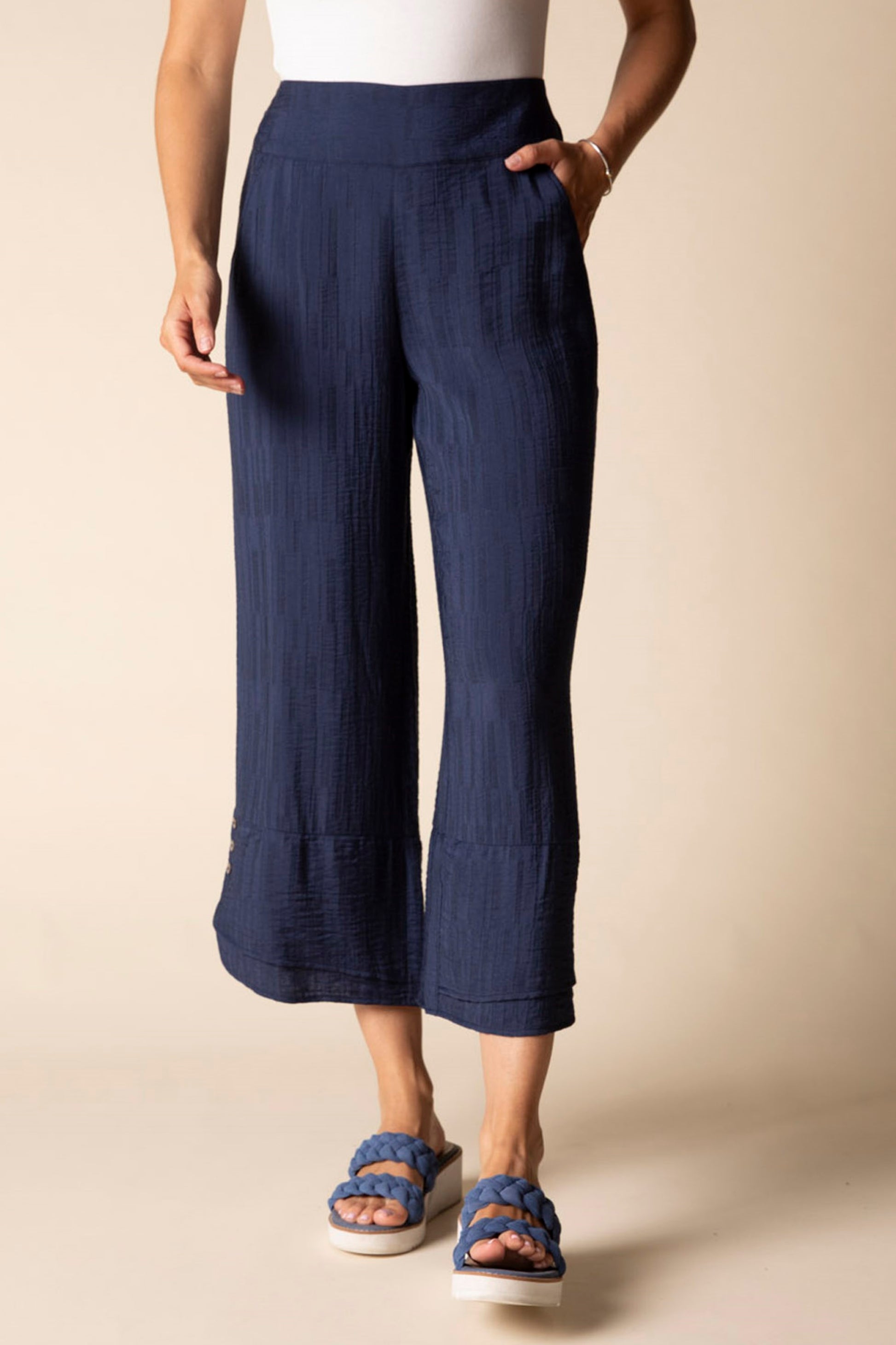 Habitat Soft Rayon Jacquard Wide Leg Crop Pant