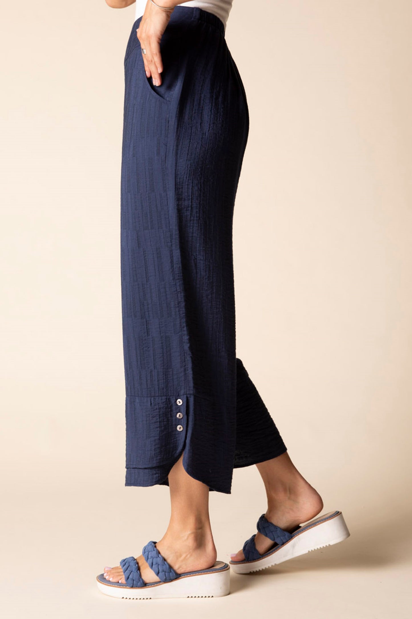 Habitat Soft Rayon Jacquard Wide Leg Crop Pant