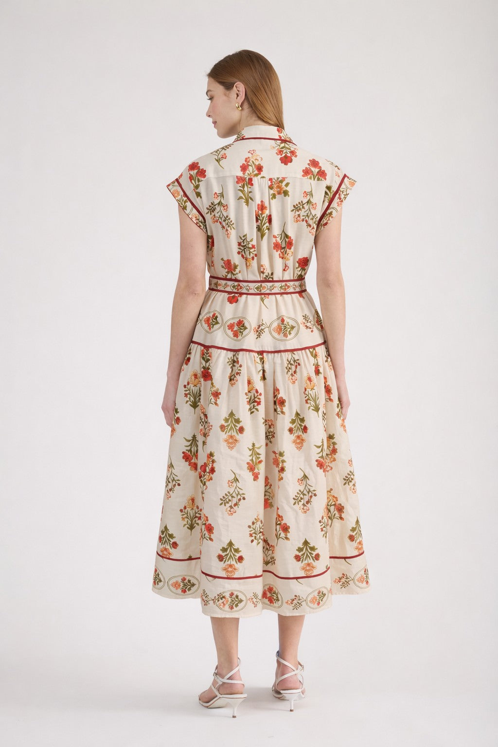 Zoe And Claire Floral Printed Shirt Dress