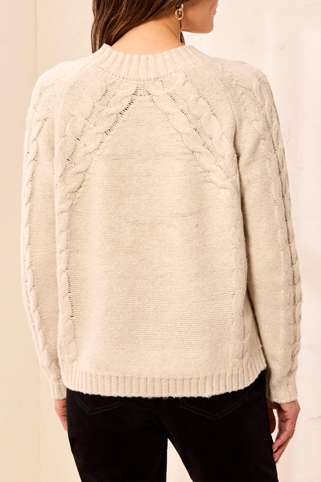 Tribal Crew Neck Cable Knit Sweater