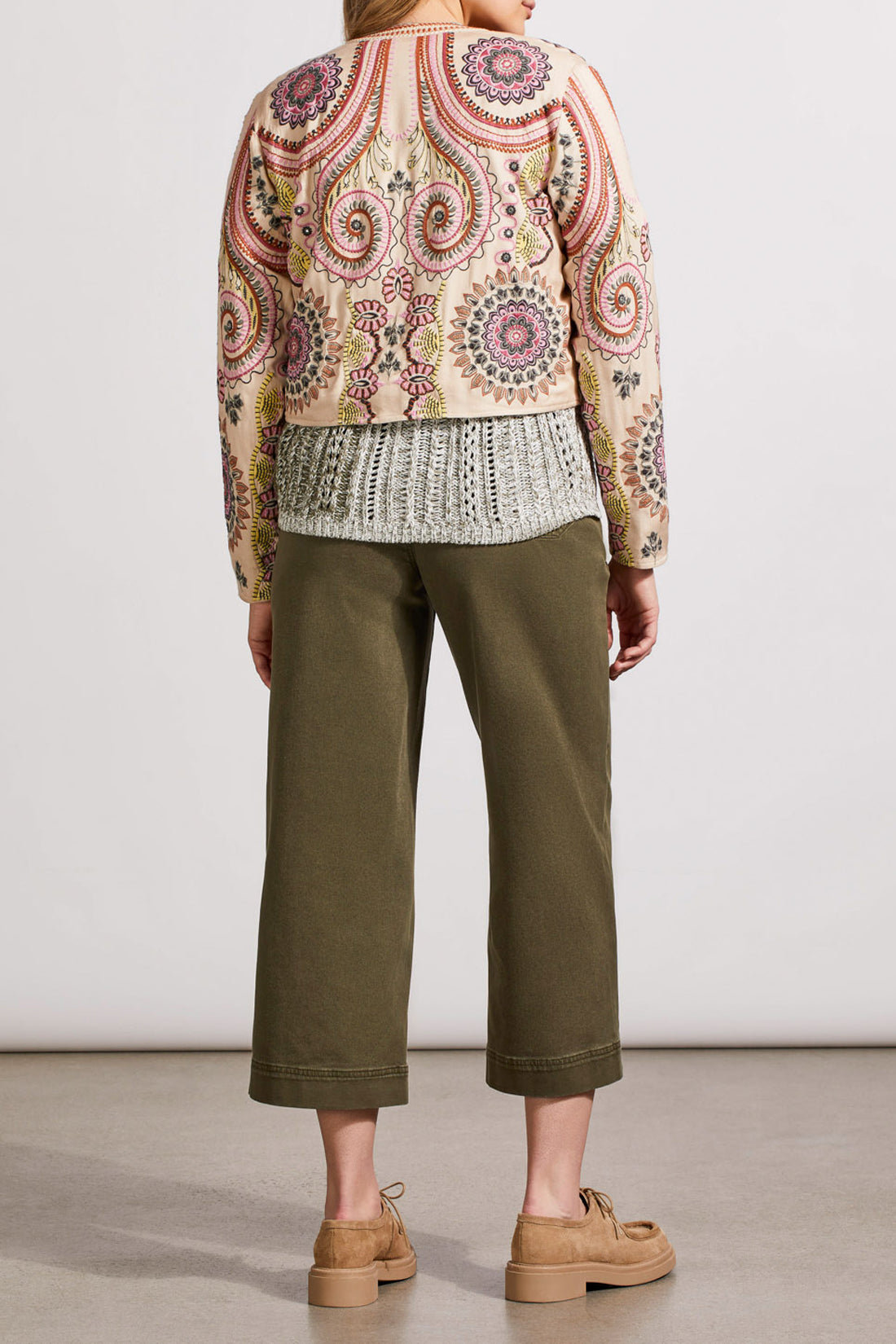 Tribal Lined Embroidered Crop Jacket