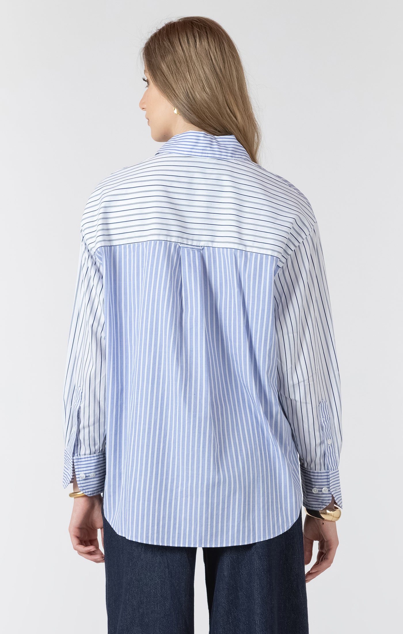 Black Tape Colorblock Stripe Blouse