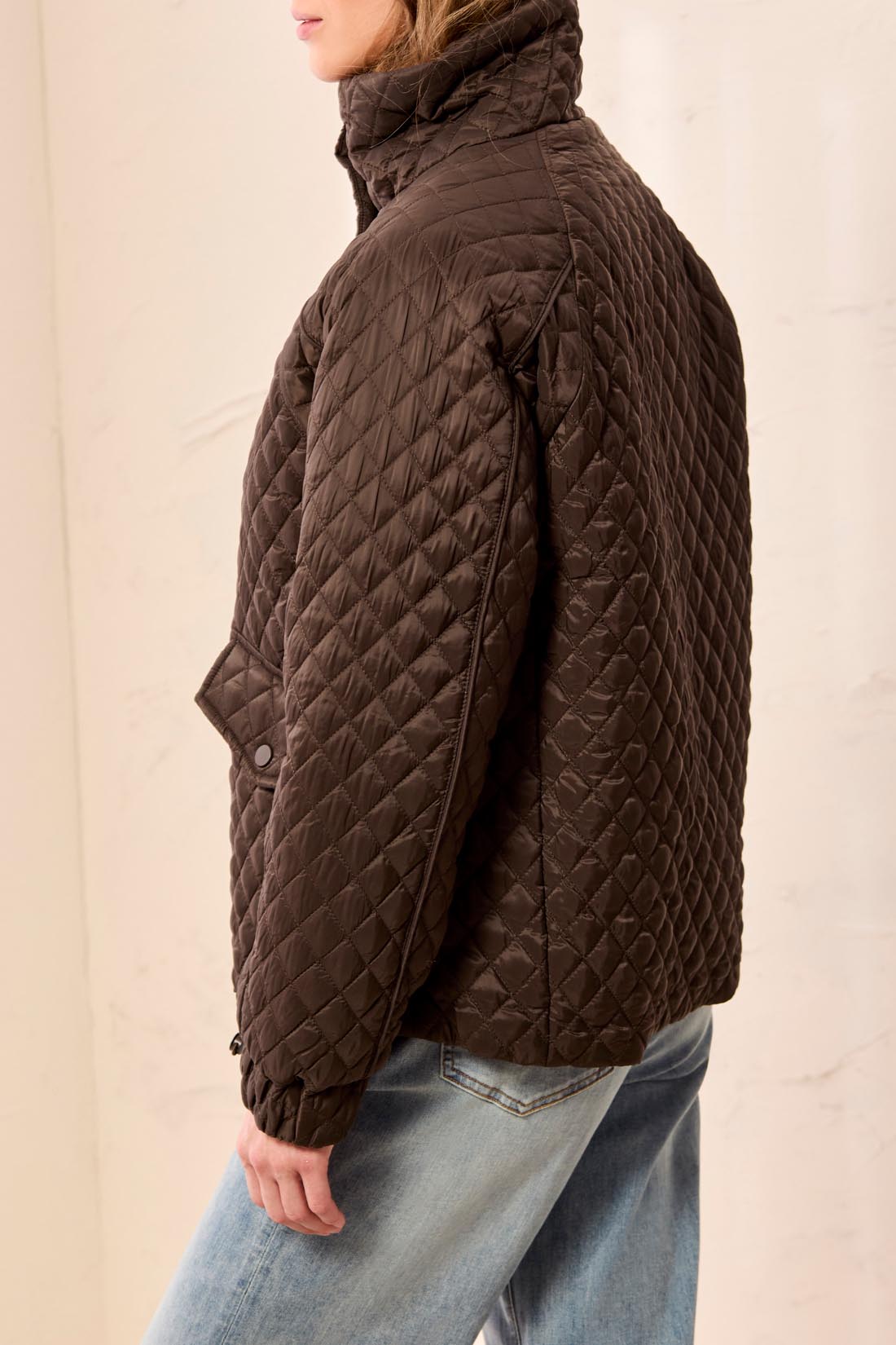 Tribal Zip Front Puffer Coat