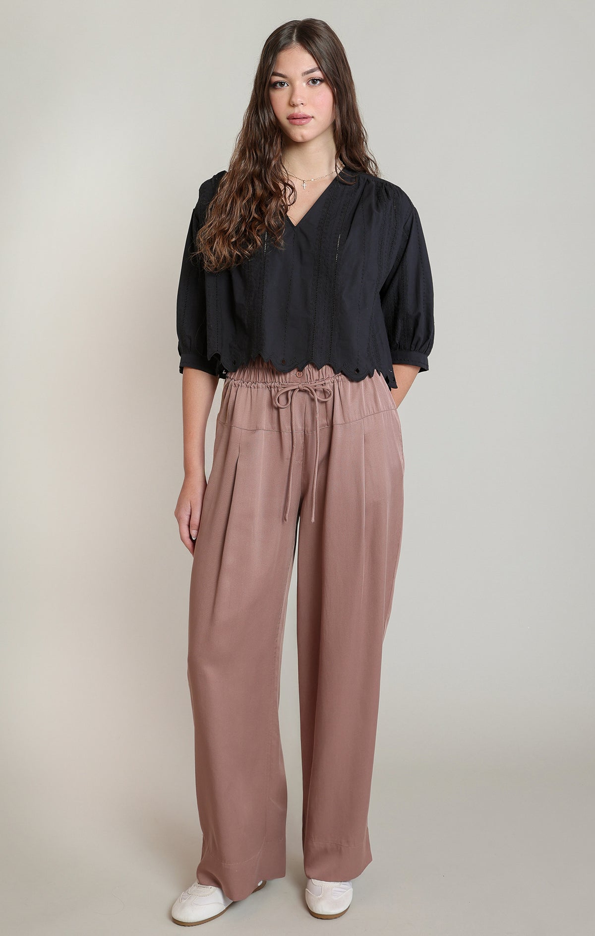 Dex Embroidered V-Neck Blouse