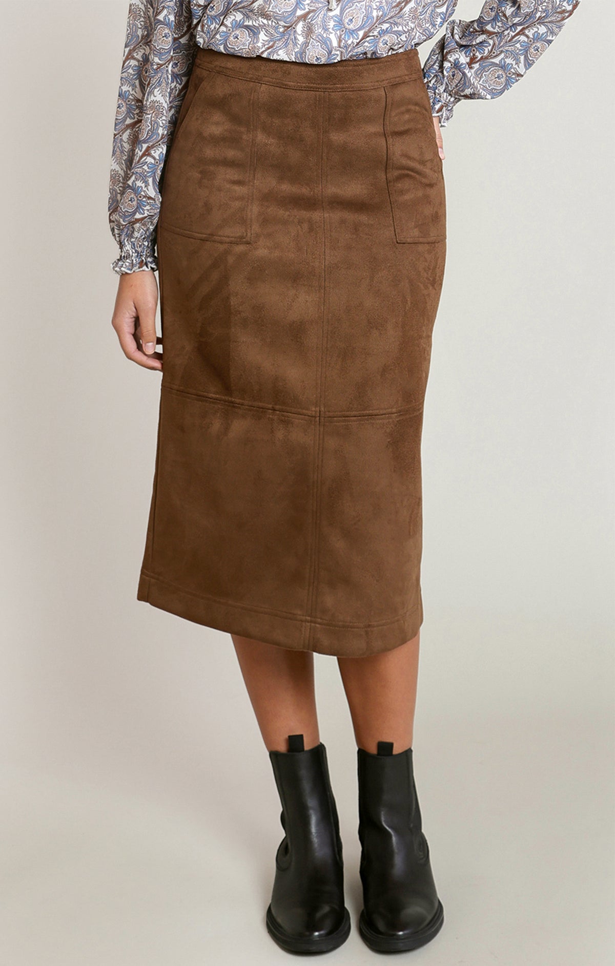 Dex Suede Midi Skirt