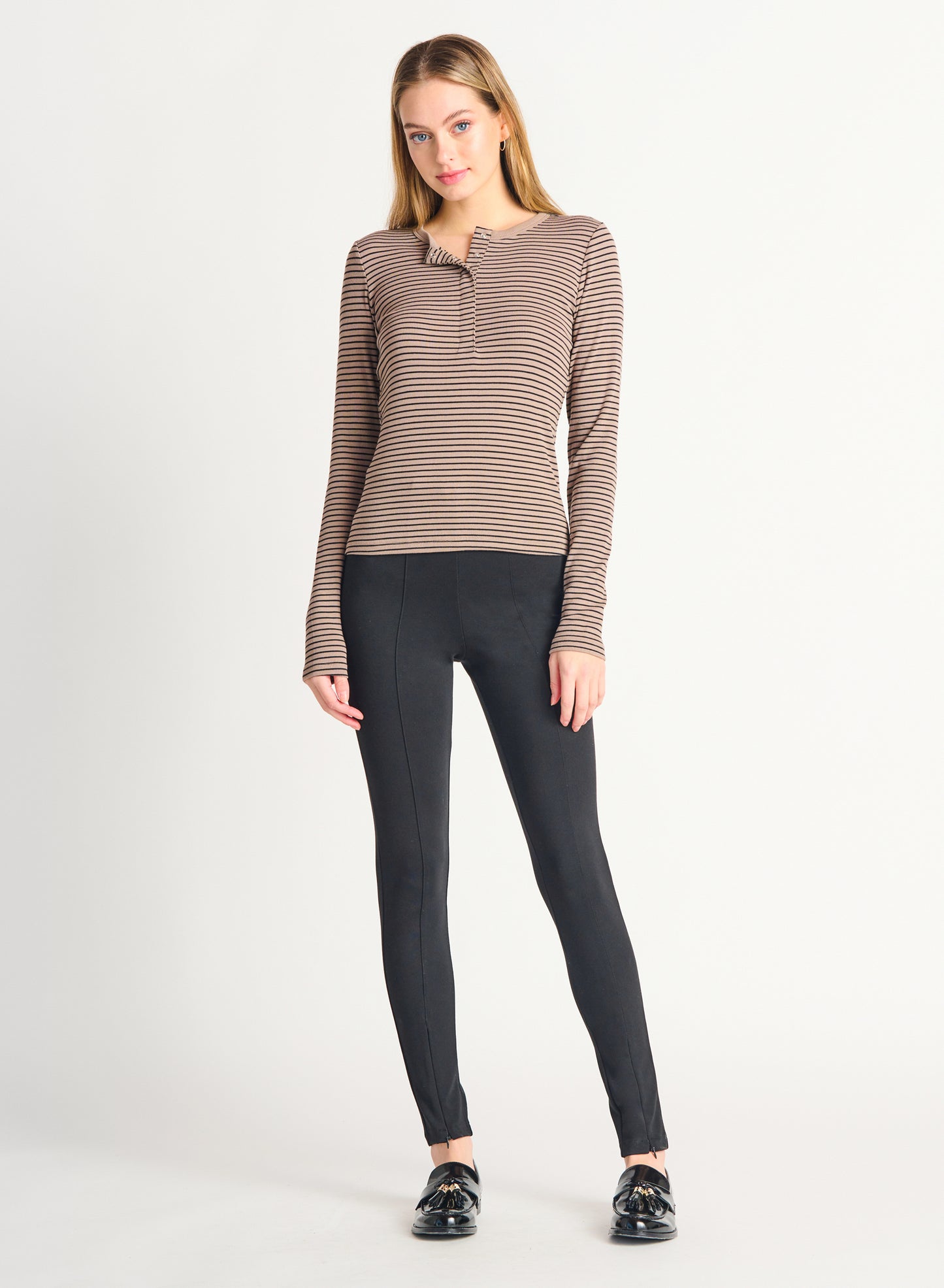 Dex Buttoned Mini Ribbed Knit Top