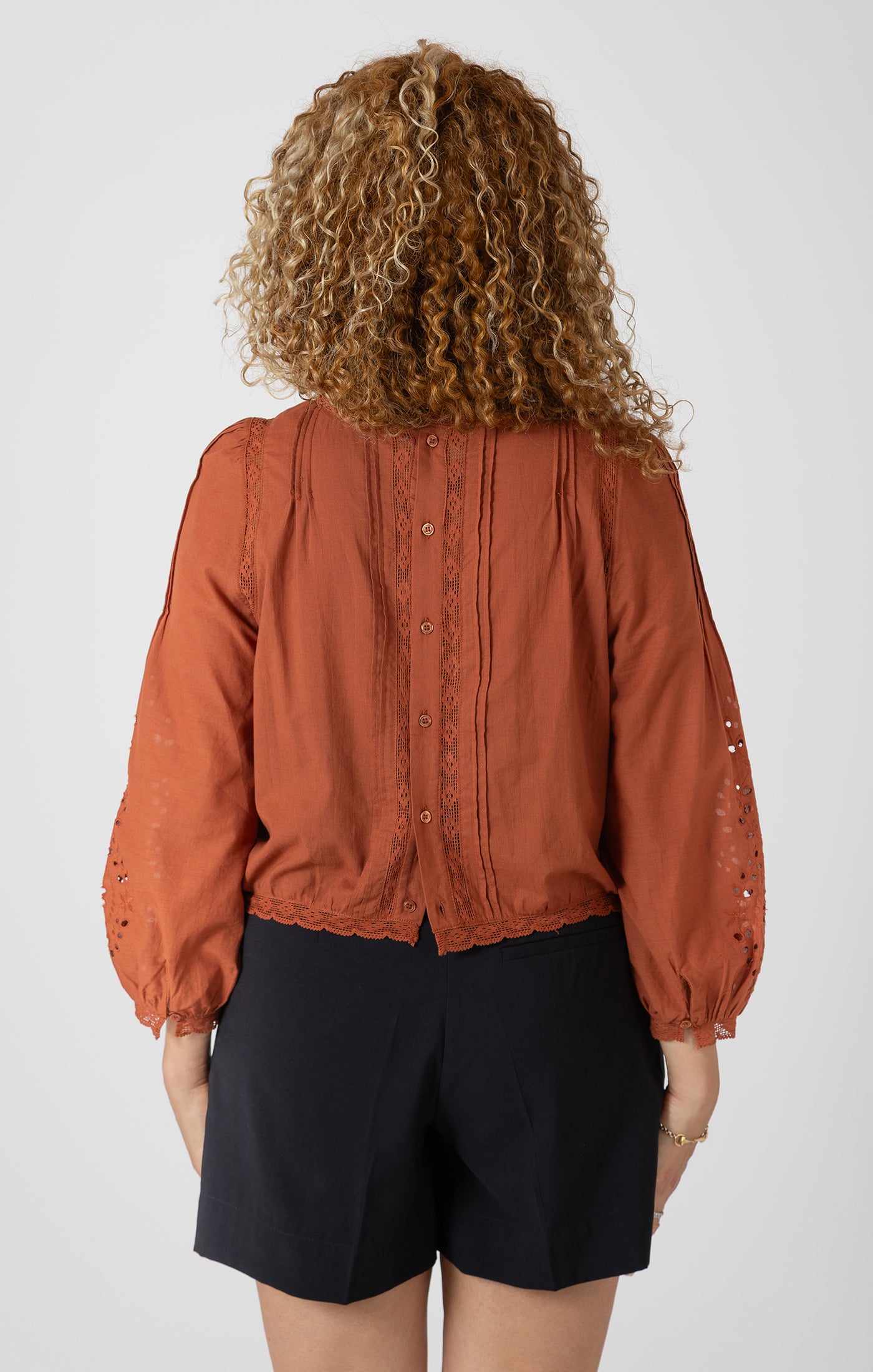 Black Tape Lace Detailed Blouse