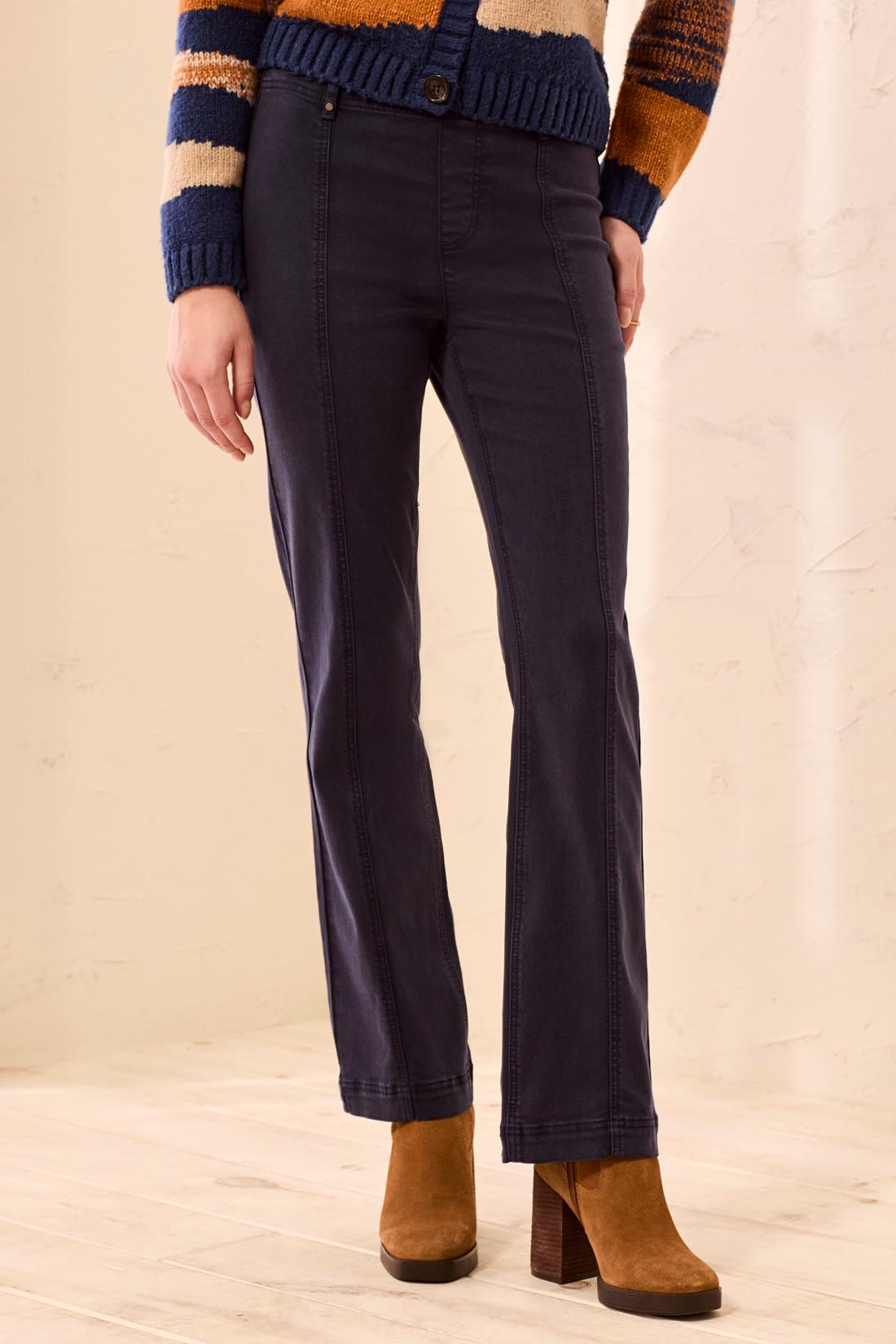 Tribal Pull On Pants With Front Leg Seams