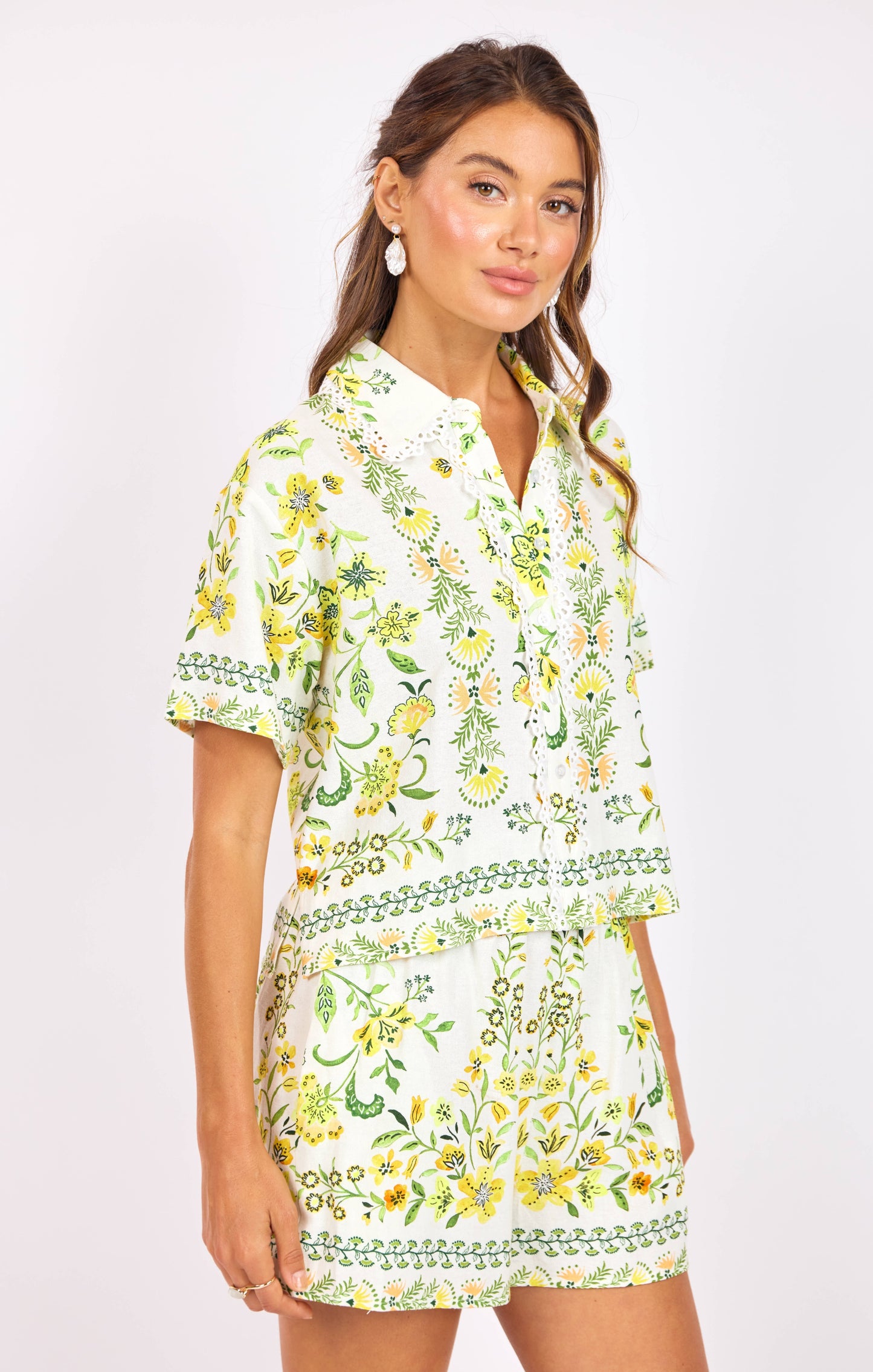 Sage The Label Dandelion Dreams Floral Shirt