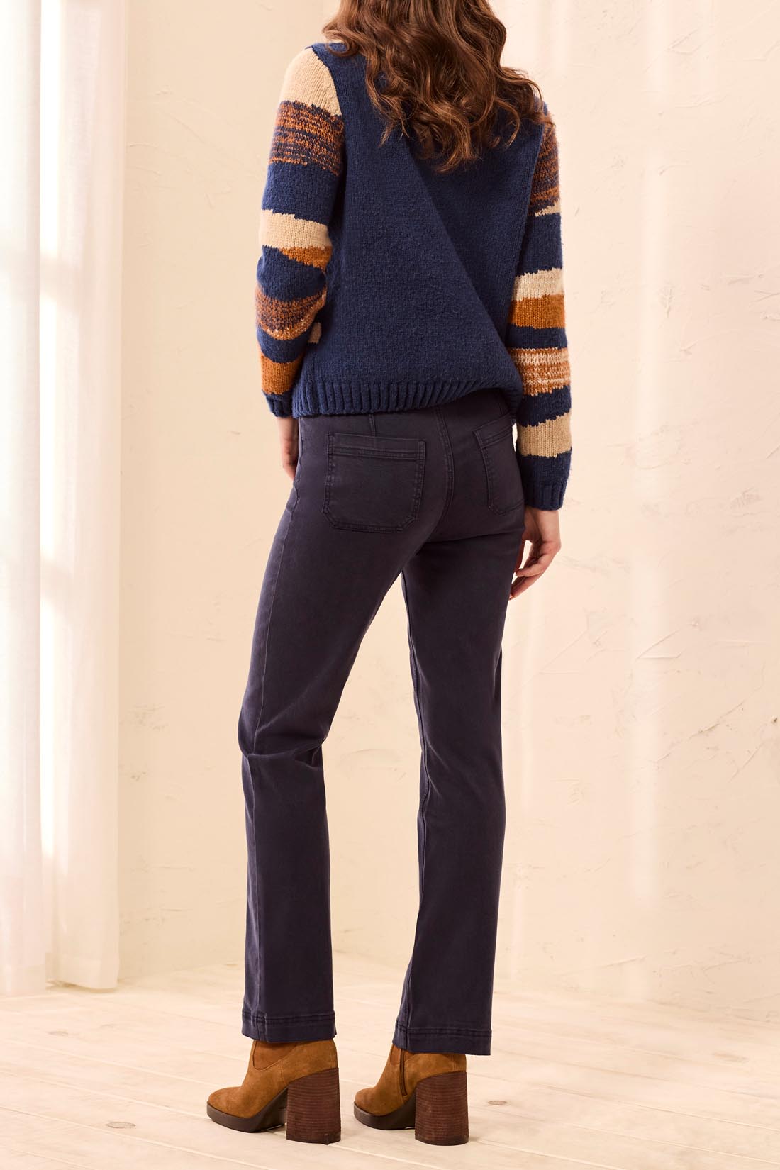 Tribal Pull On Pants With Front Leg Seams