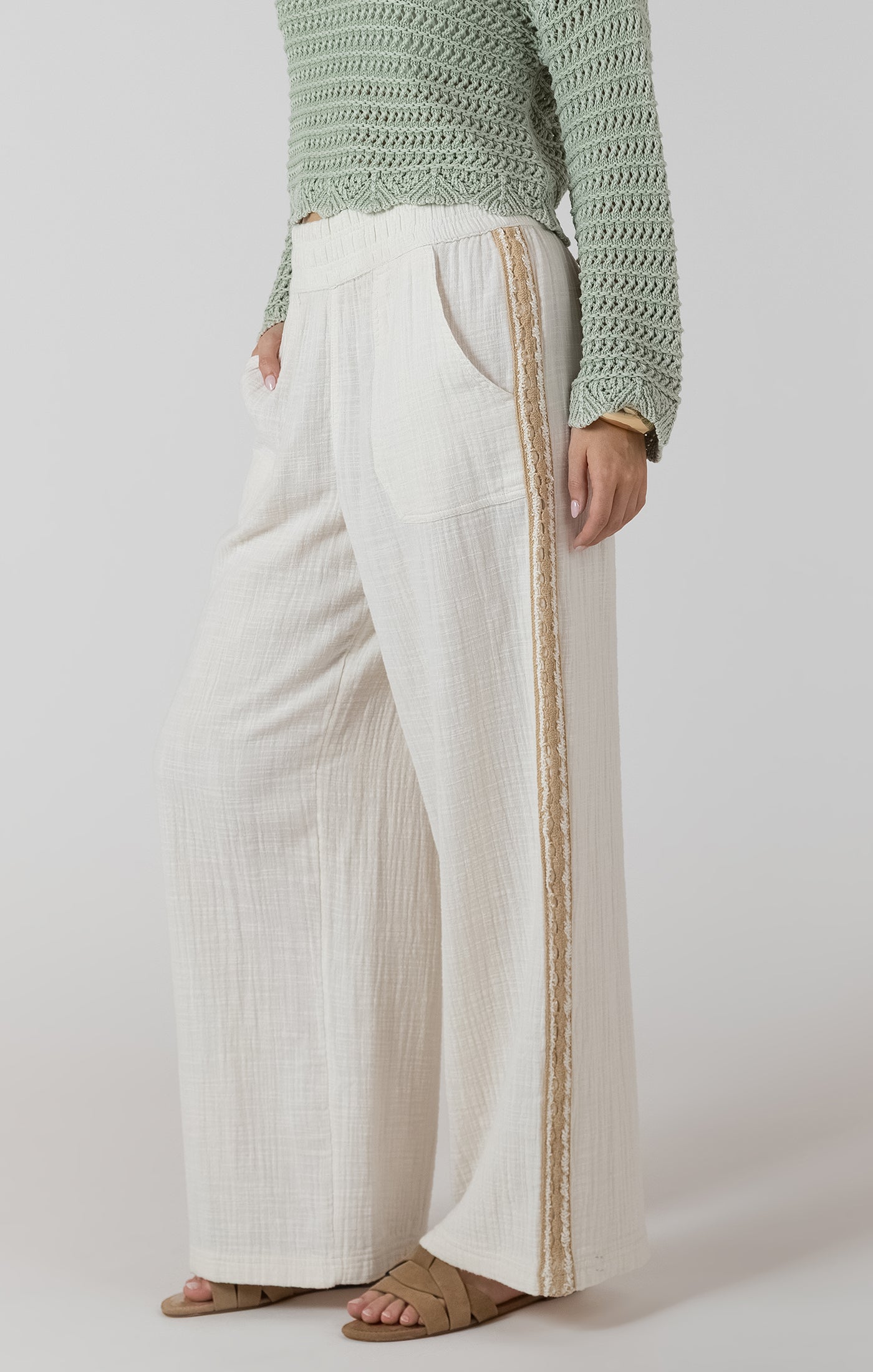Dex Crochet Trim Wide Leg Pant