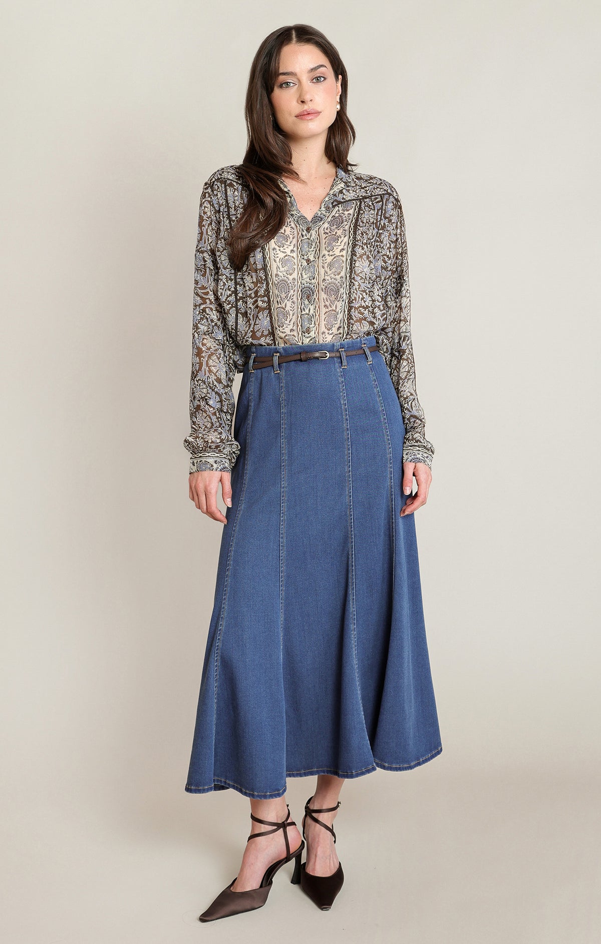 Black Tape Orchid Print Blouse