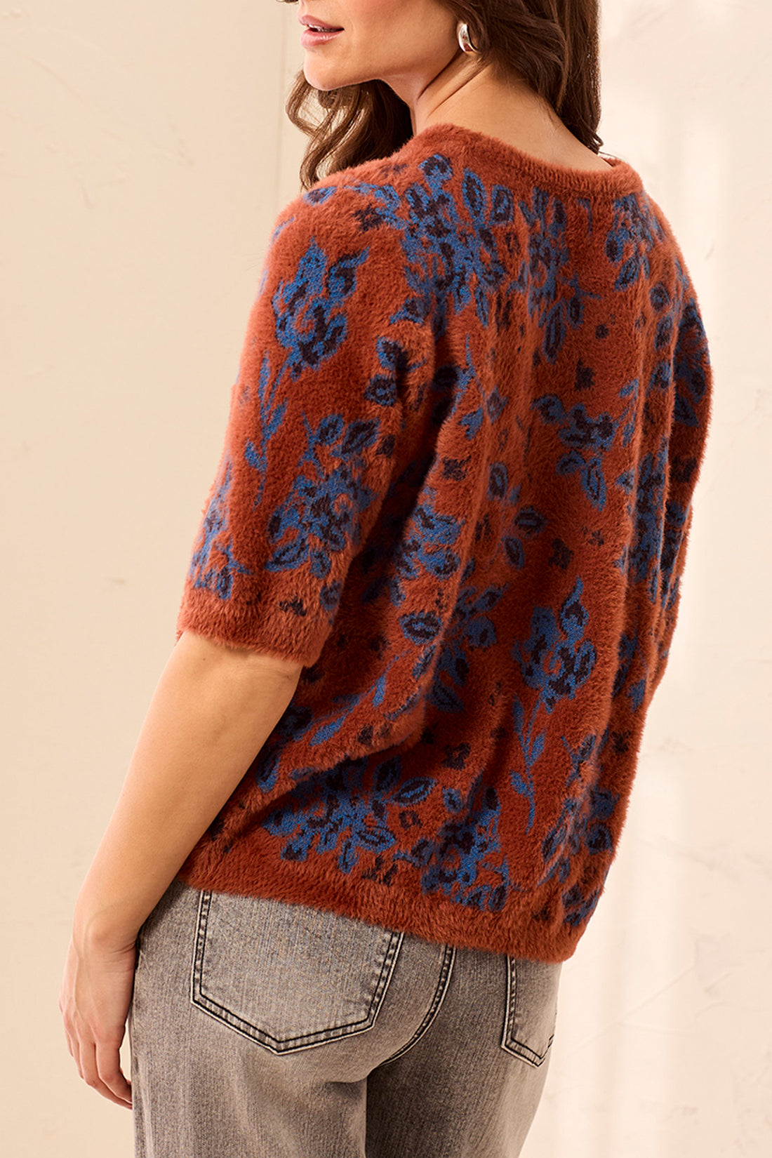 Tribal Color Block Raglan Sleeve Crew Neck Knit Sweater