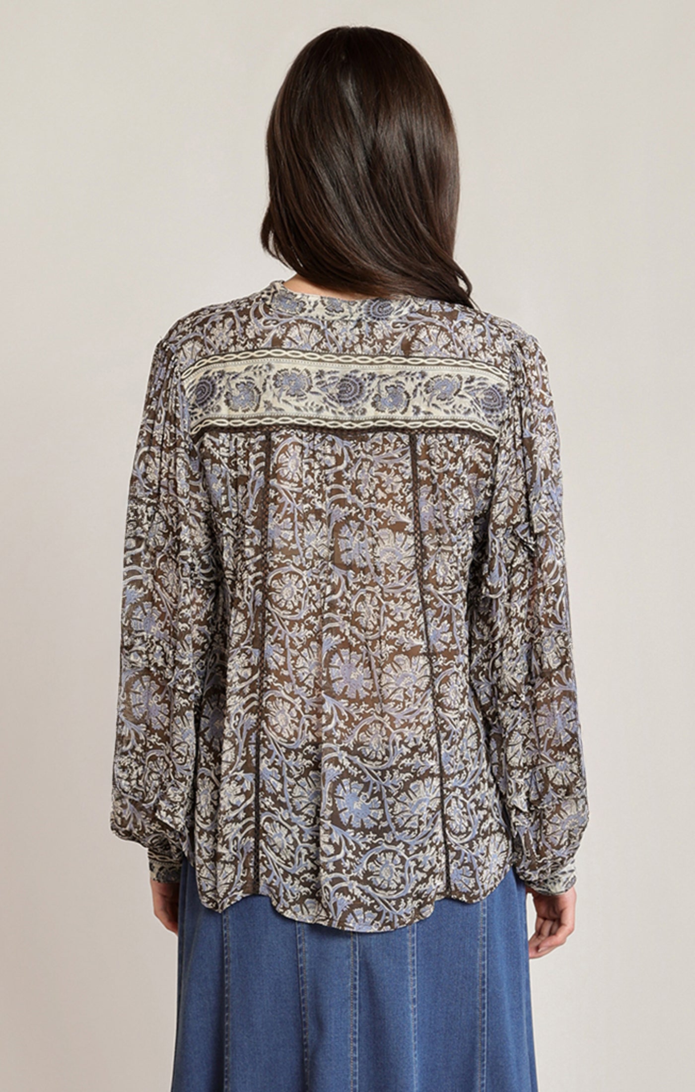Black Tape Orchid Print Blouse