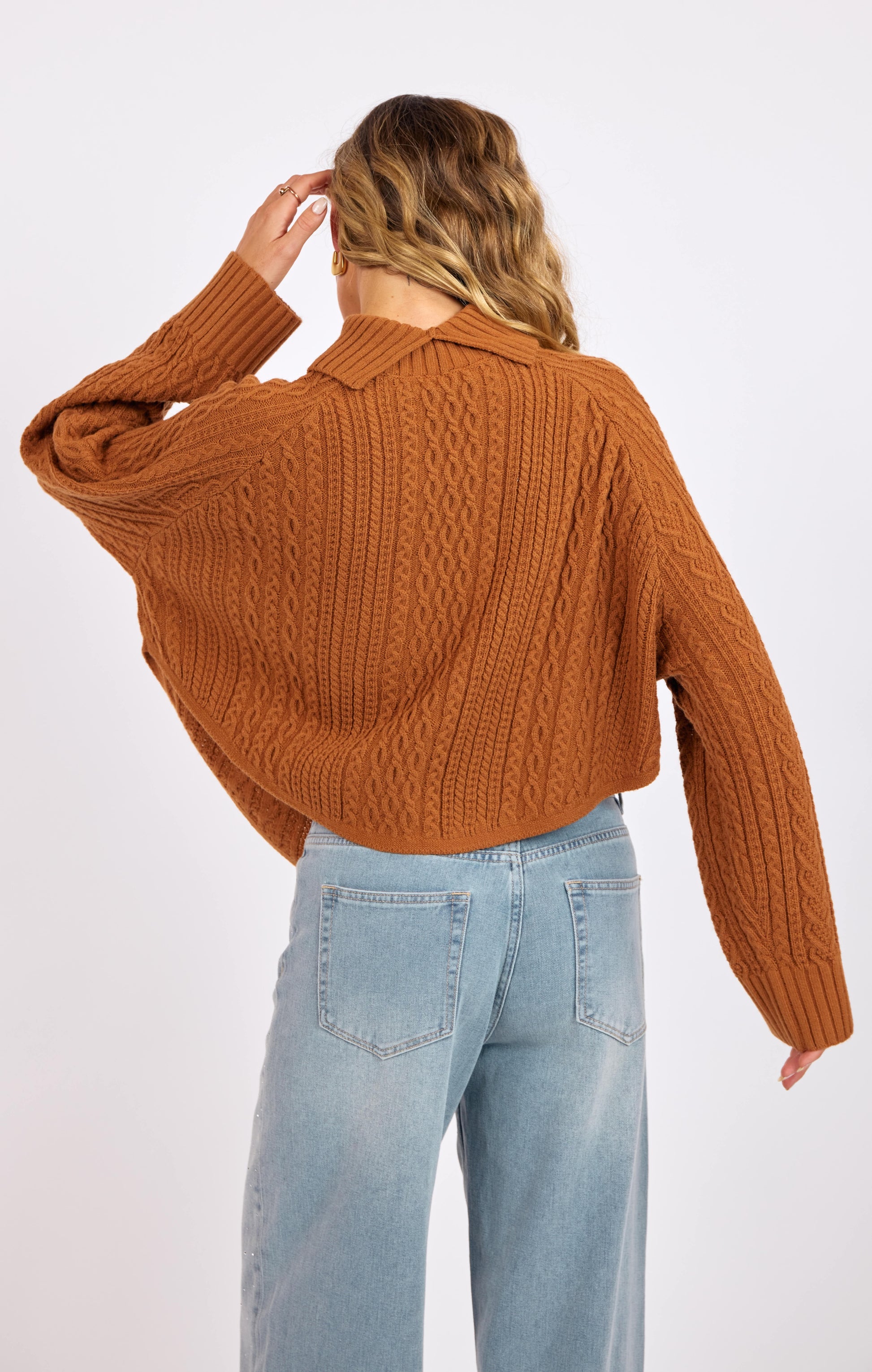 Sage The Label Fable Turtleneck Cable Knit Sweater