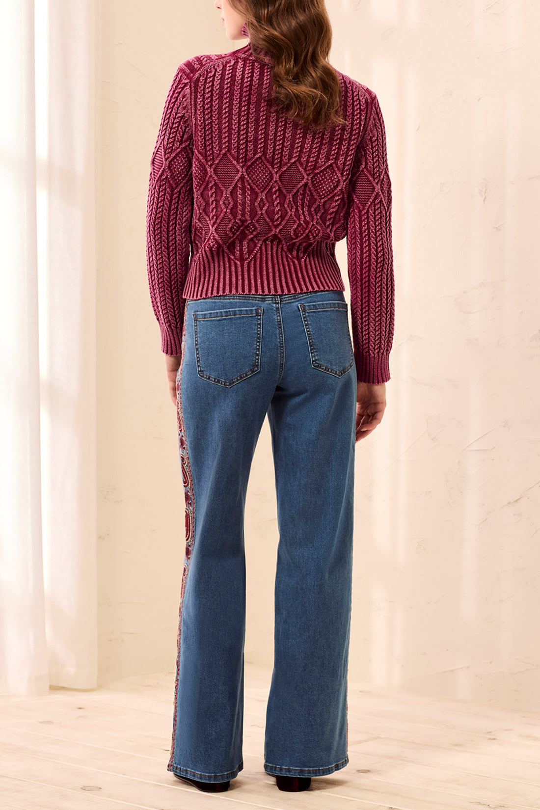 Tribal Audrey Wide Denim With Fancy Embroidery