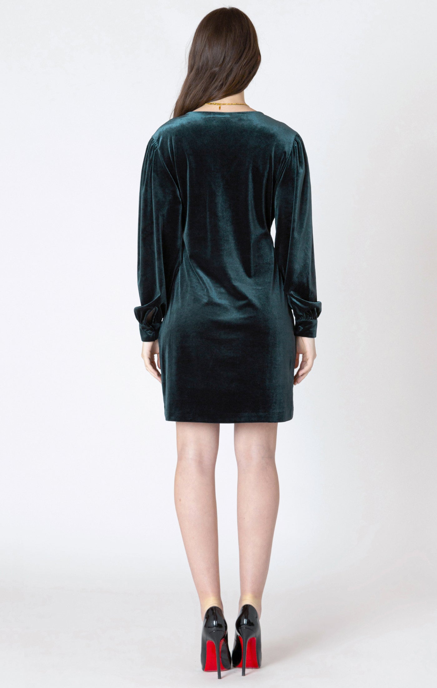 Dex V-Neck Velvet Mini Dress