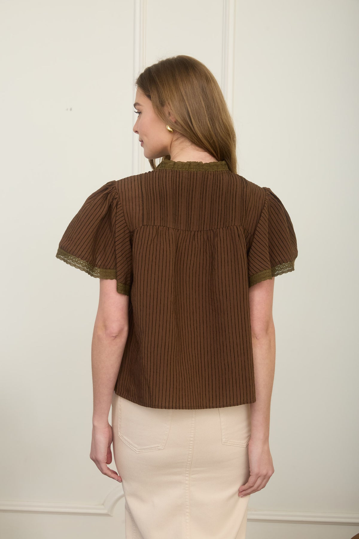 Zoe And Claire Short Sleeve Blouse