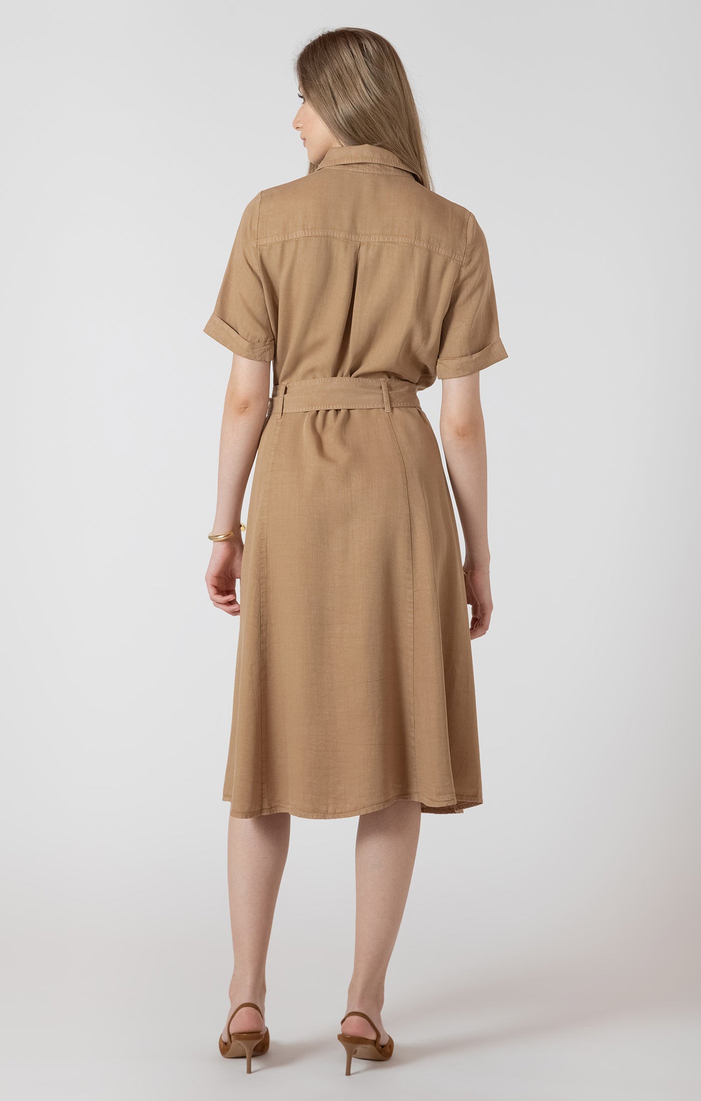 Black Tape Belted Utility Midi Dress