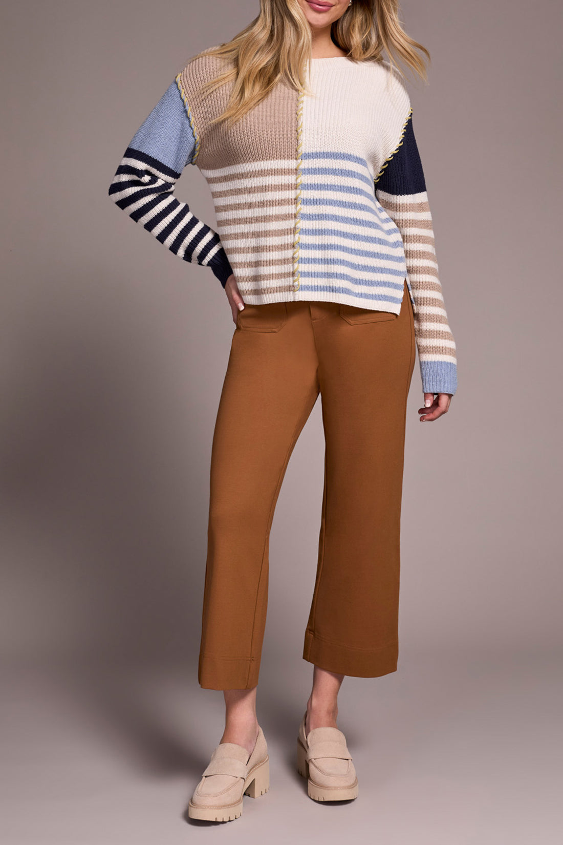 Tribal Long Sleeved Boat Neck Sweater