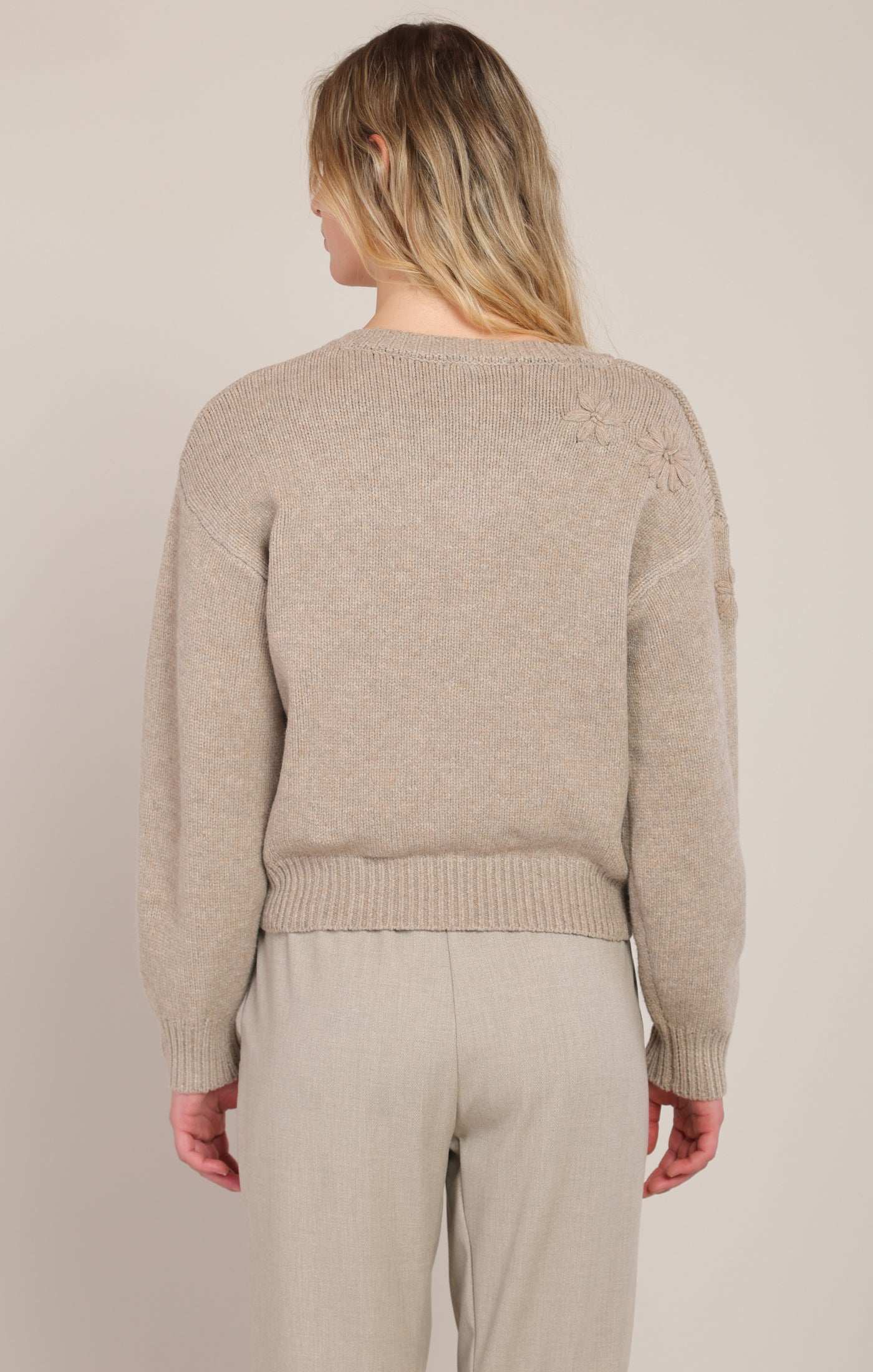 Room 34 Flower Embroidered Sweater