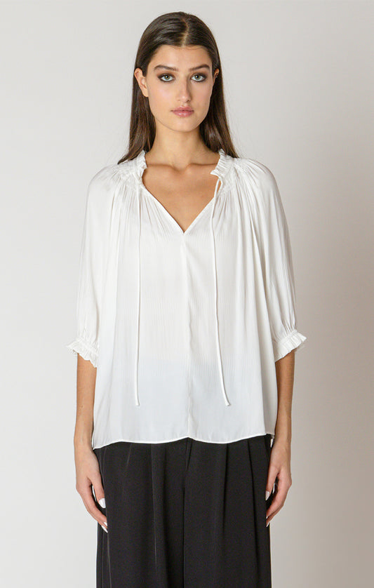 Black Tape Soft Pleated Blouse