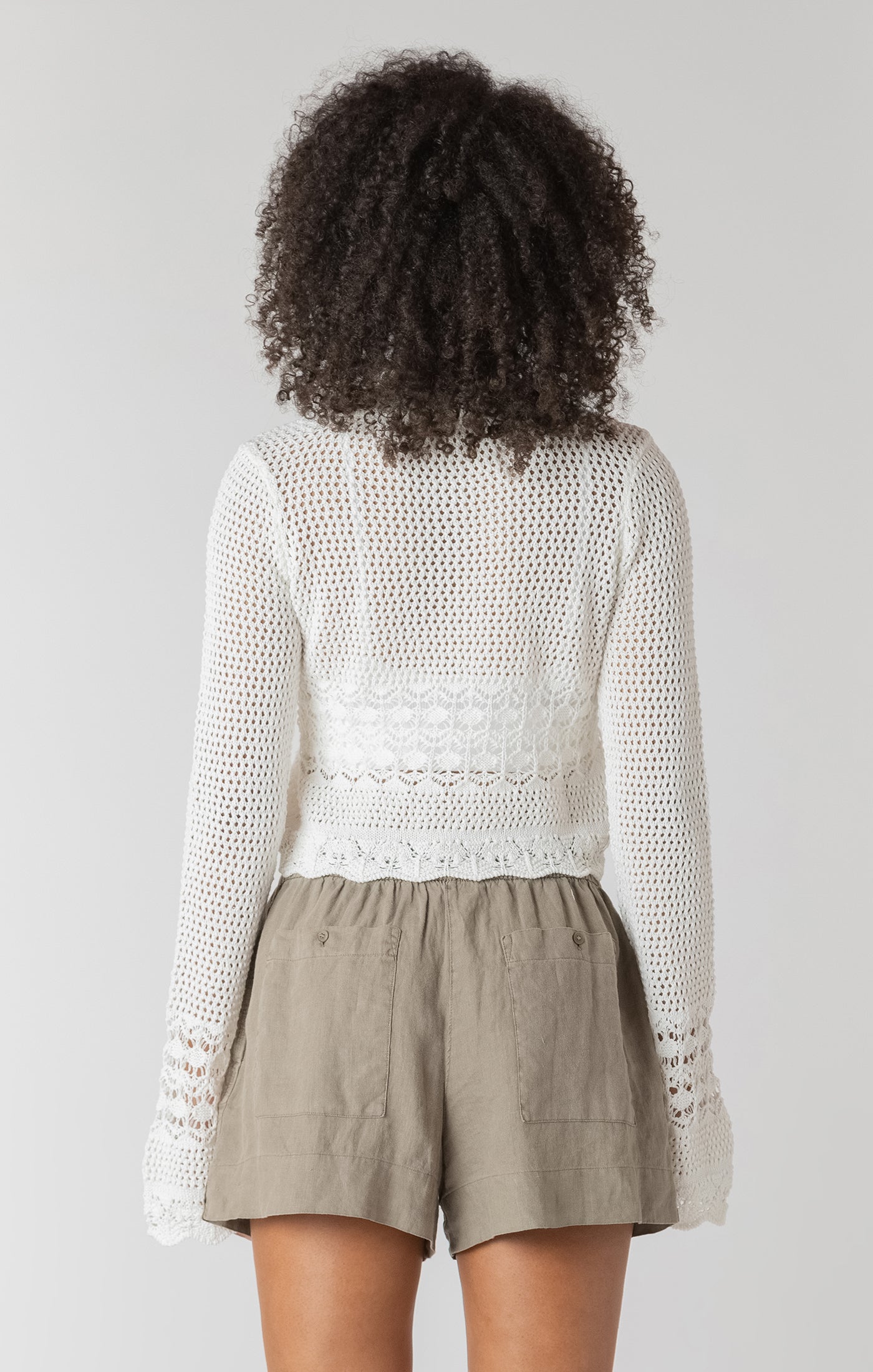 Room 34 Tie Front Crochet Cardigan