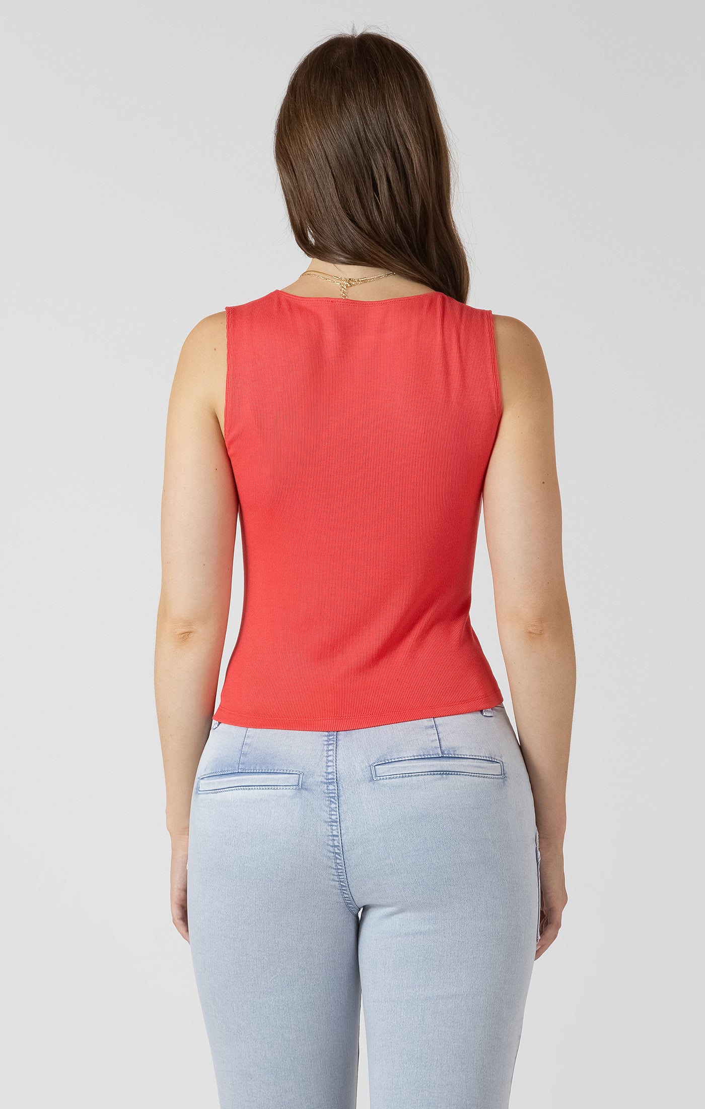 Dex Asymmetrical Button Detail Tank