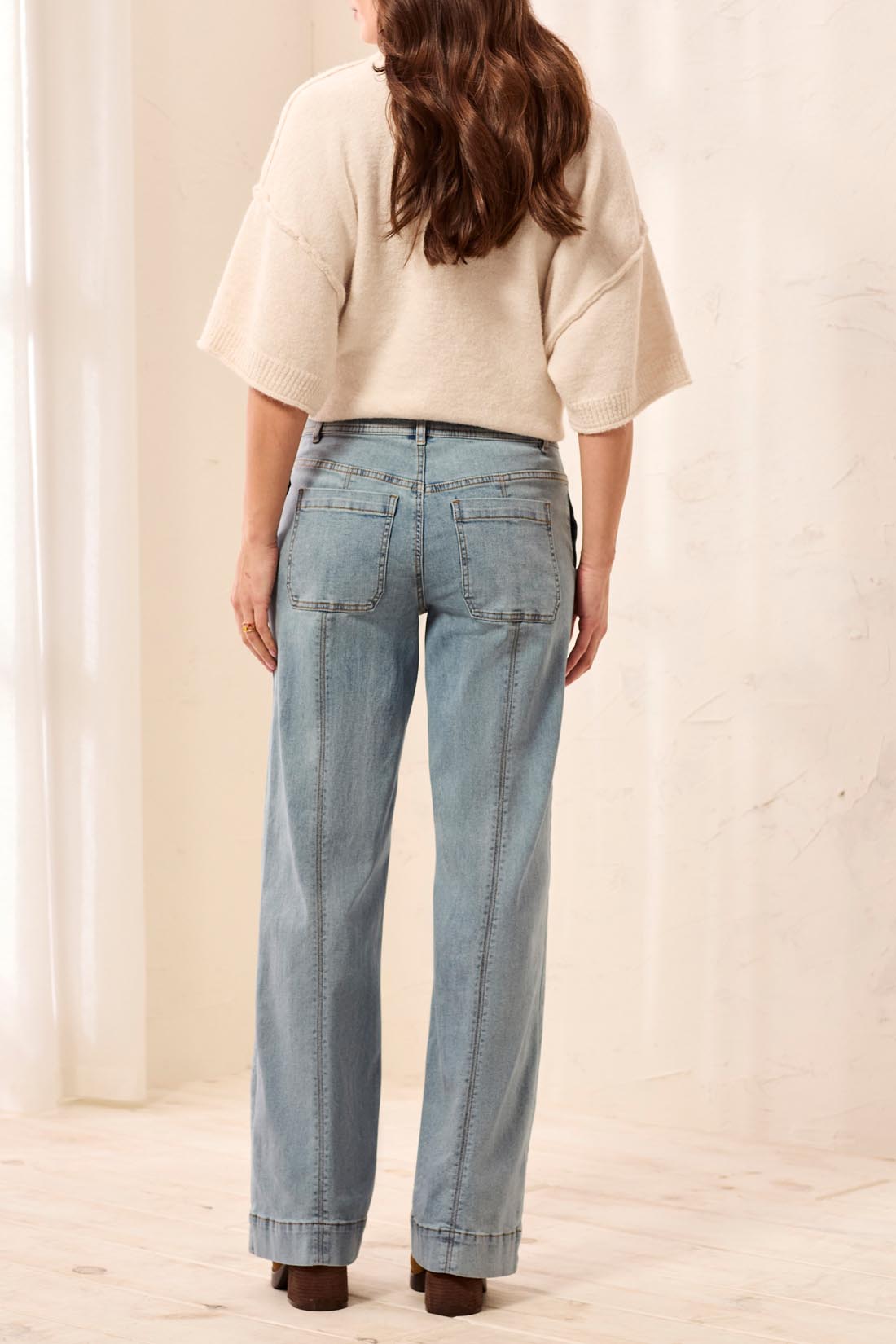 Tribal Audrey Hugging Wide Denim Trouser