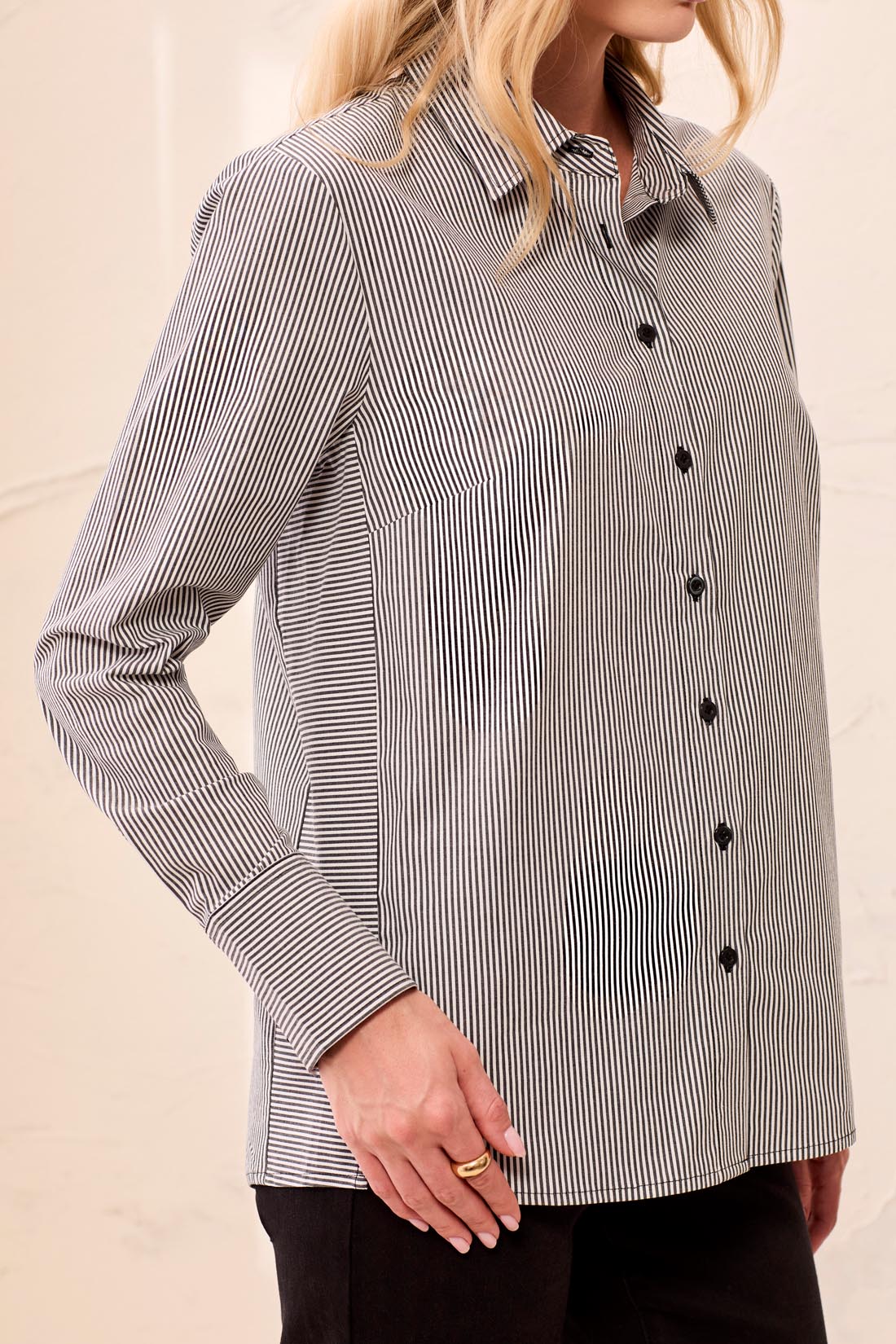 Tribal Button Front Shirt With Side Panels