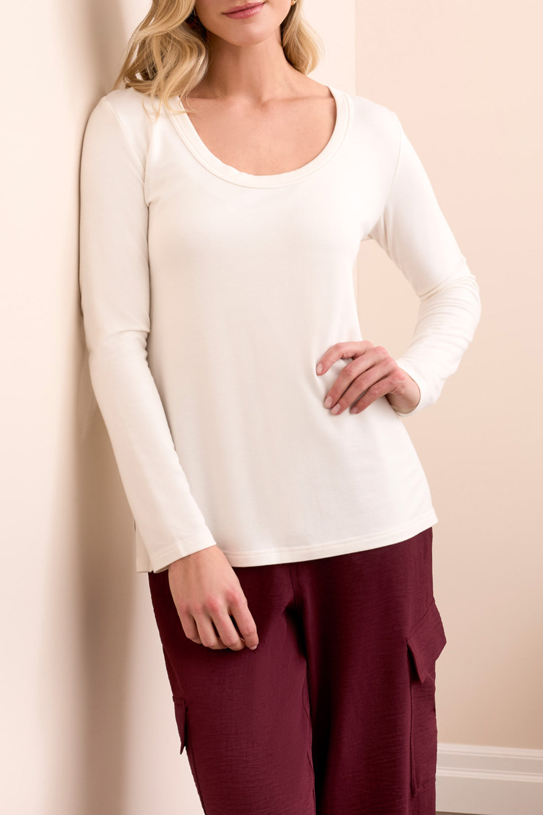 Tribal Scoop Neck Knit Top