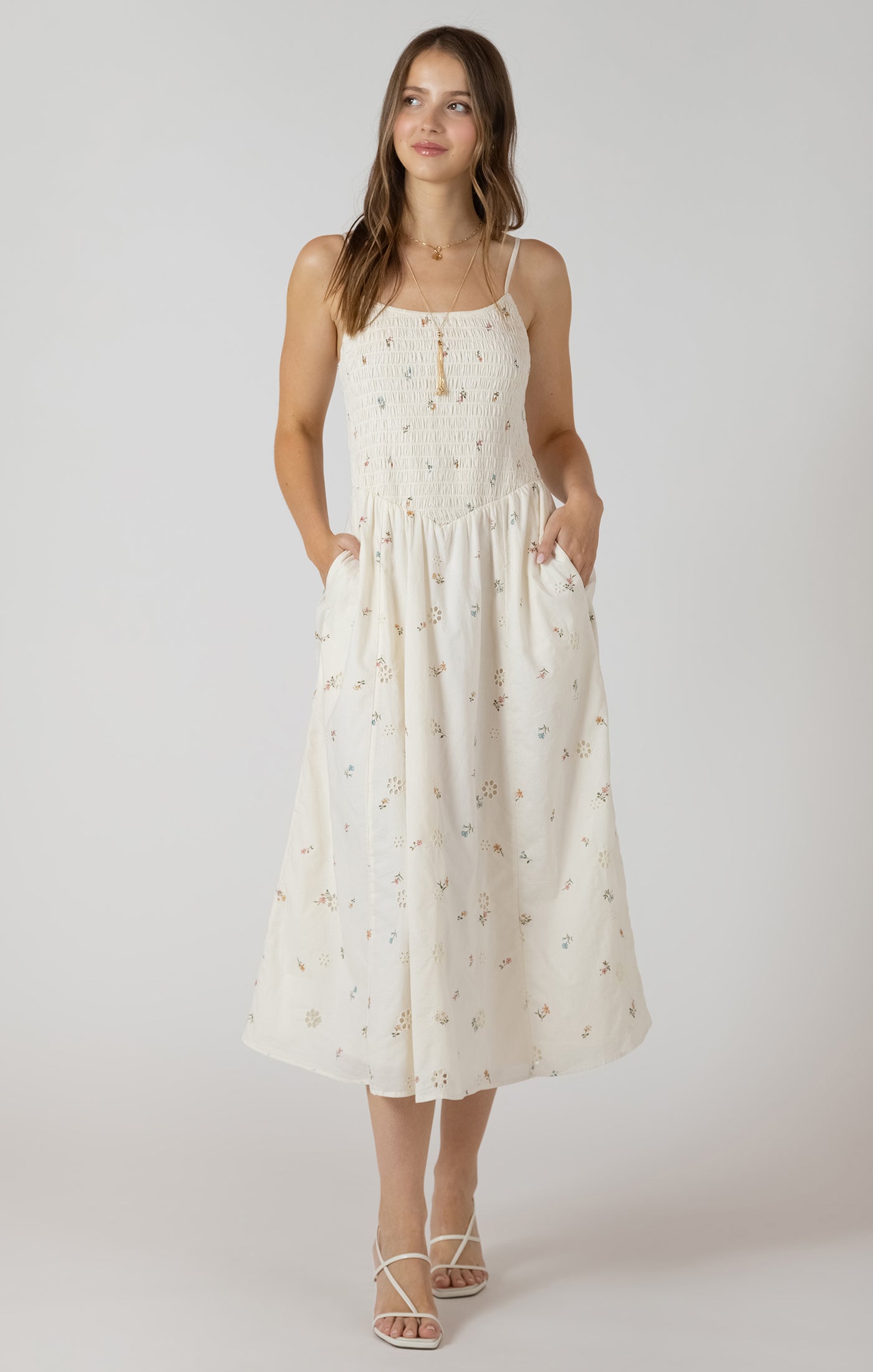 Dex Smocked Midi Dress