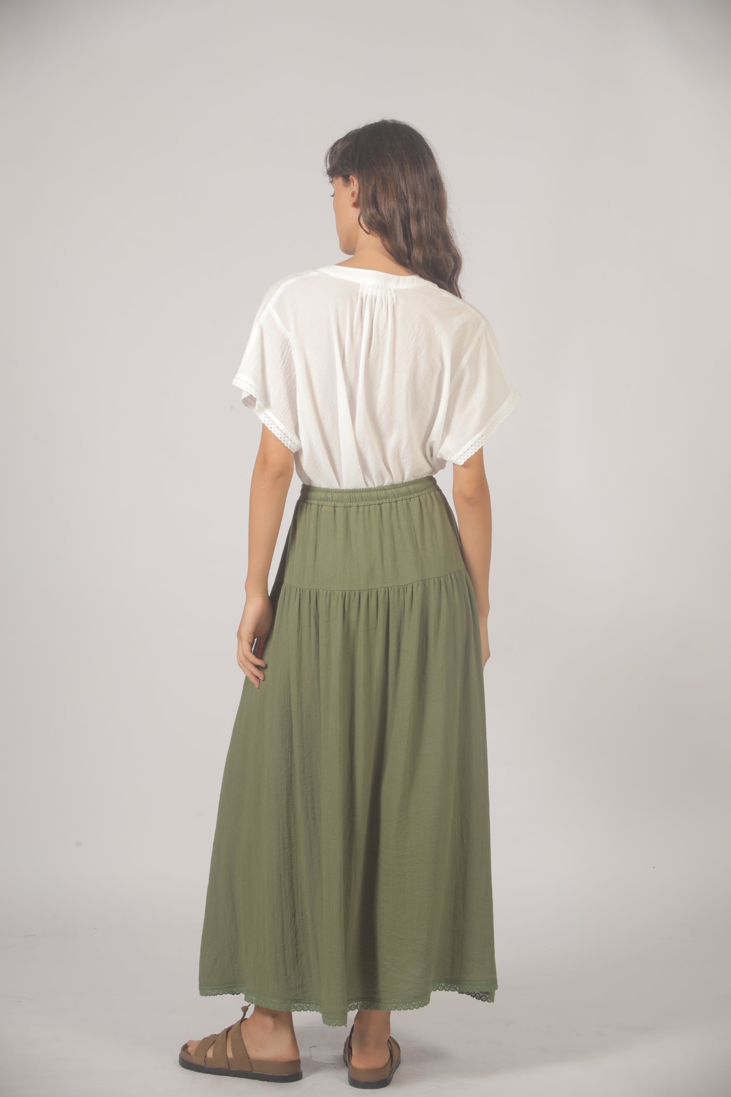 The Korner Kaki Maxi Skirt