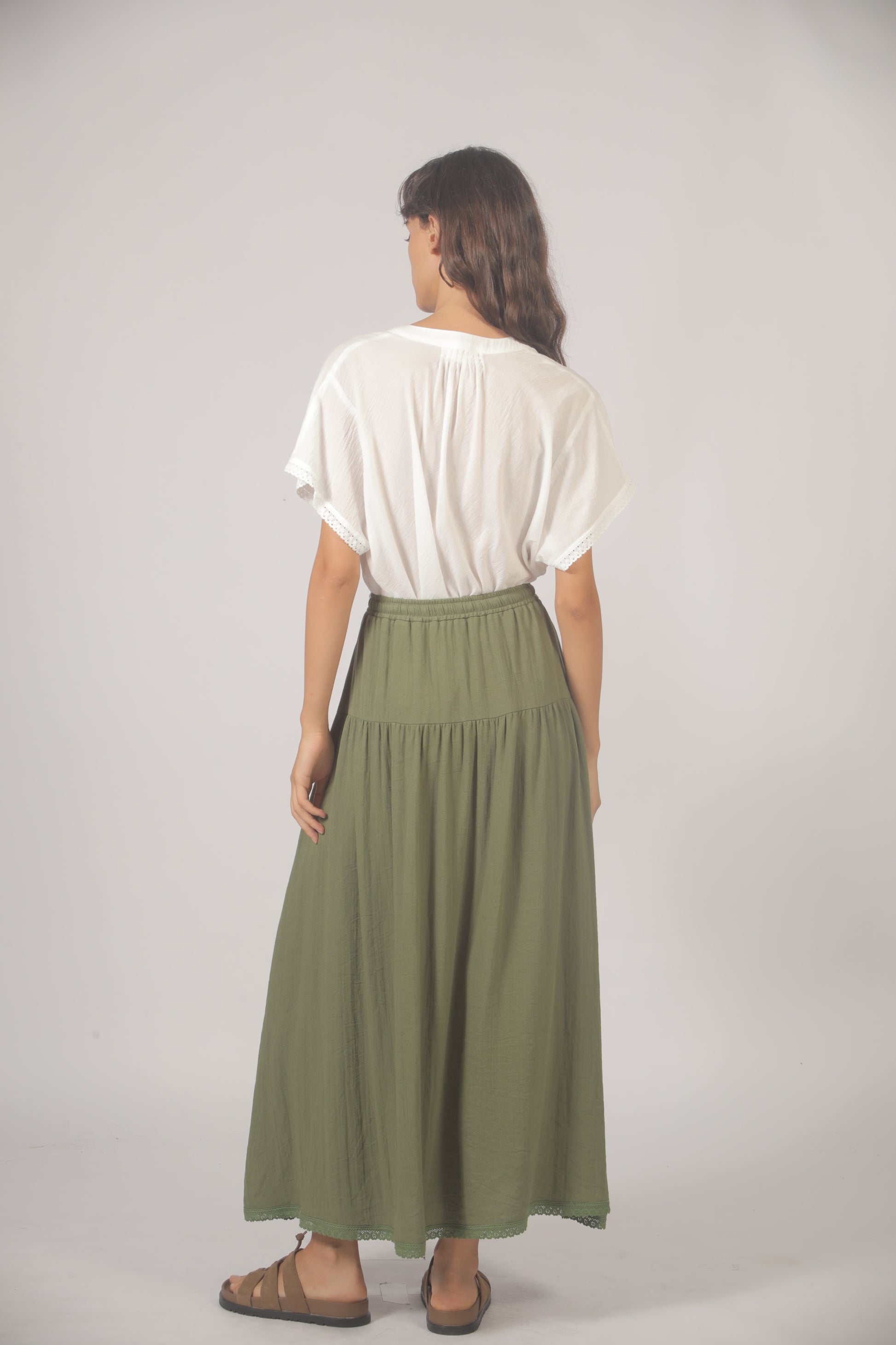 The Korner Kaki Maxi Skirt