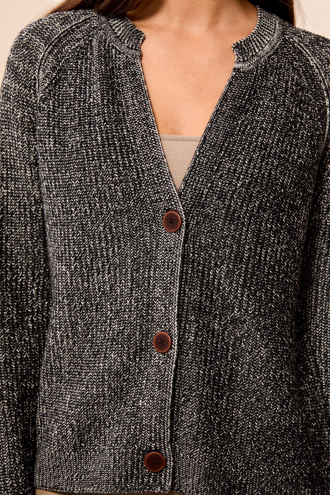 Tribal Crew Neck Cardigan Sweater