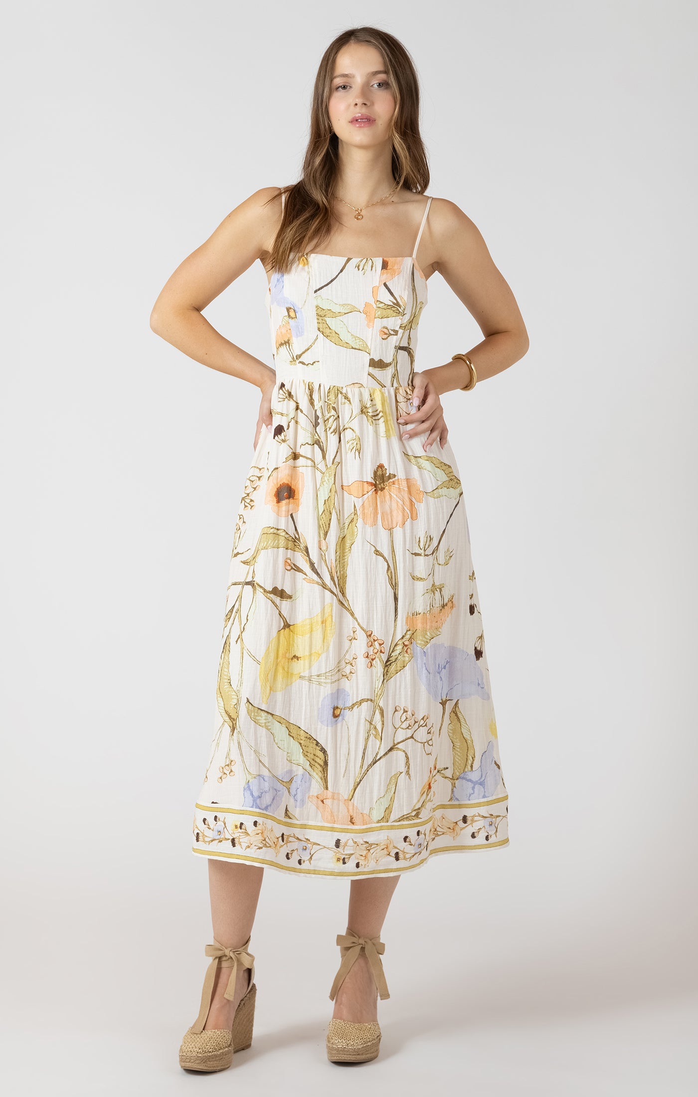 Dex Smocked Detail Midi Dress