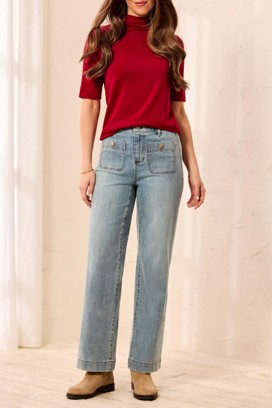 Tribal Sophia Curvy Super Straight Ankle Denim
