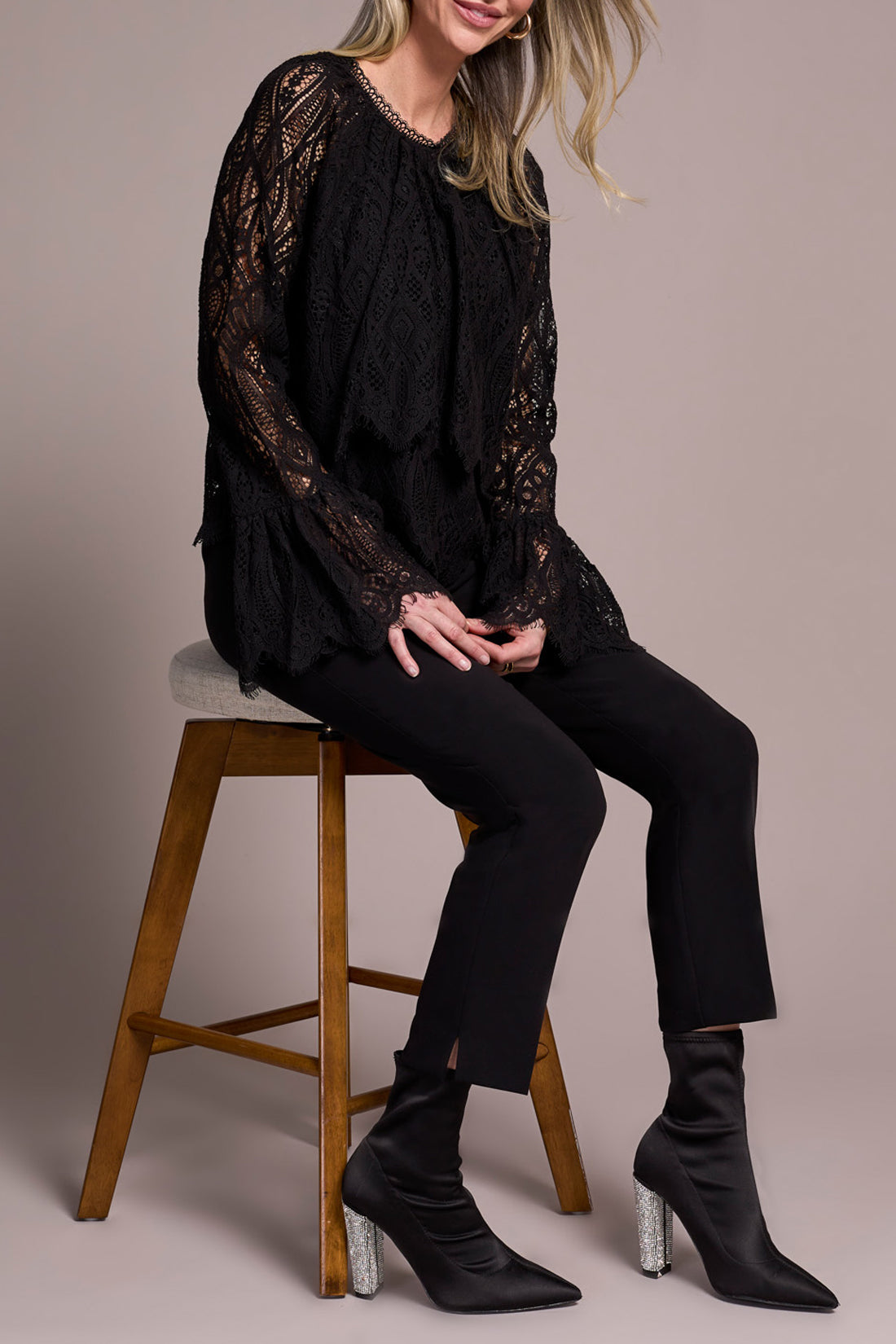 Tribal Tiered Blouse With Lined Body