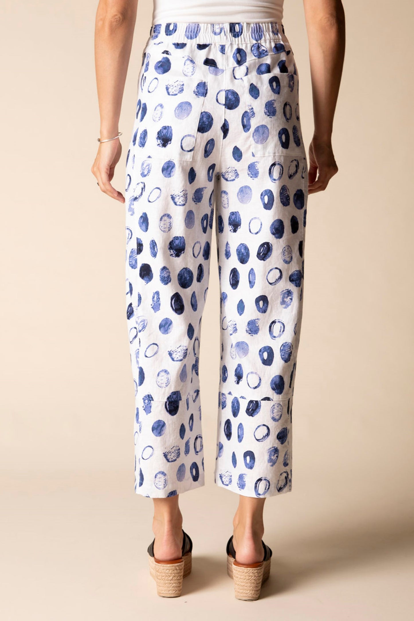 Habitat Linen Dot Seamed Crop Pant